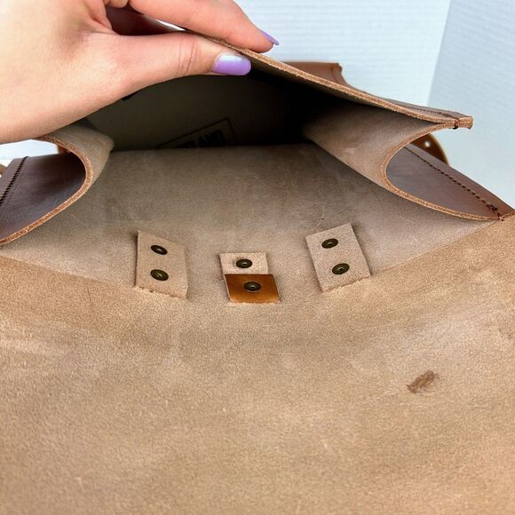 Mifland Standard Rucksack USA Made Full Leather Backpack Tan Oil Copper Bag - Picture 11 of 13